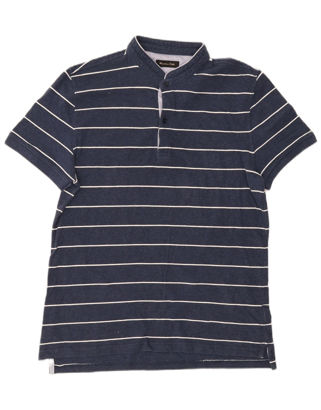 Cămașă polo Massimo Dutti pentru bărbați din bumbac cu dungi, albastru bleumarin
