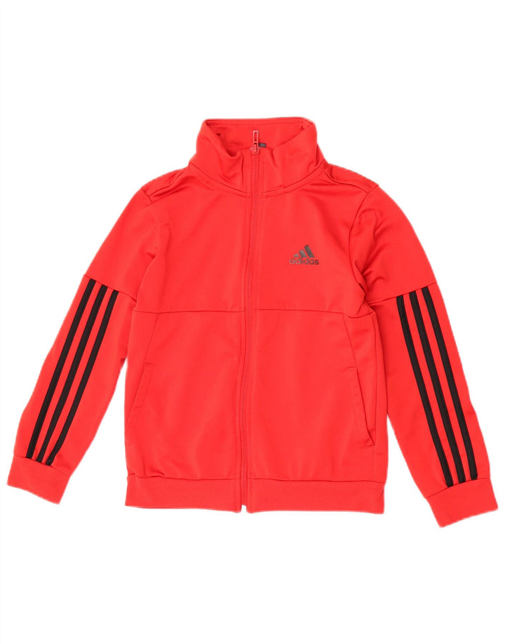 Jachetă de trening pentru băieți Adidas 9-10 ani poliester roșu