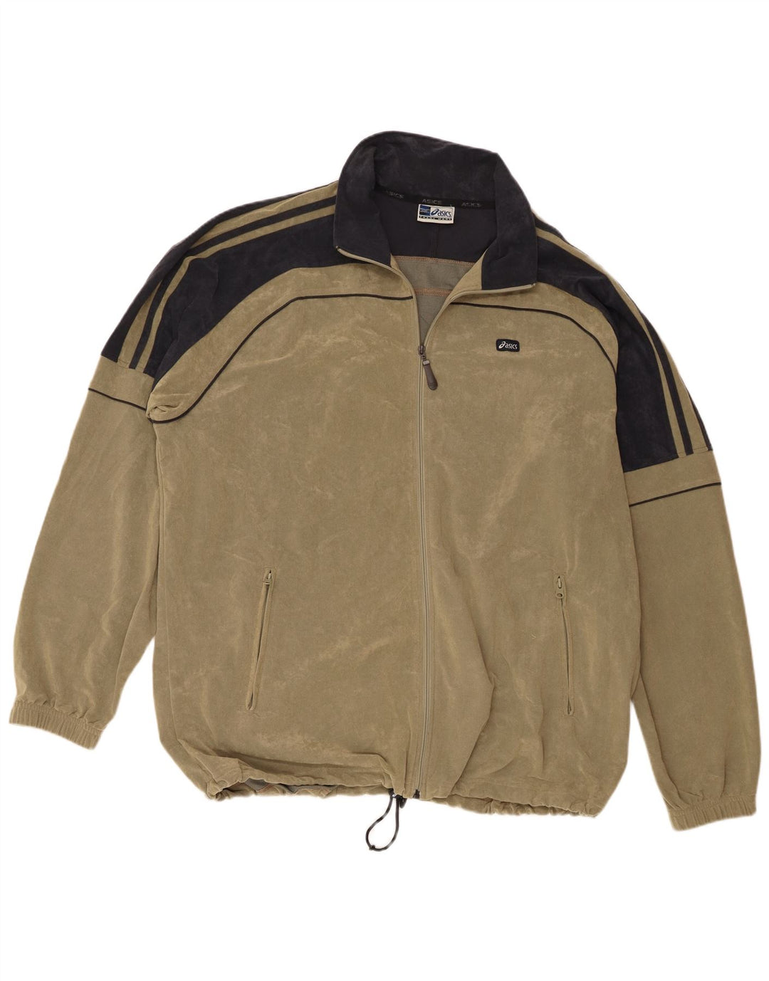 Jachetă de trening Asics pentru bărbați, 3XL, kaki, poliester color bloc