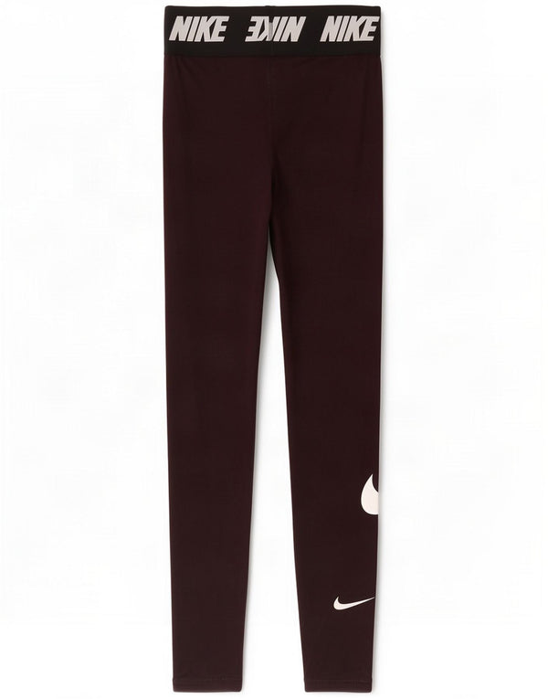 Leggings cu grafică pentru femei Nike UK 8 Small Burgundy Bumbac