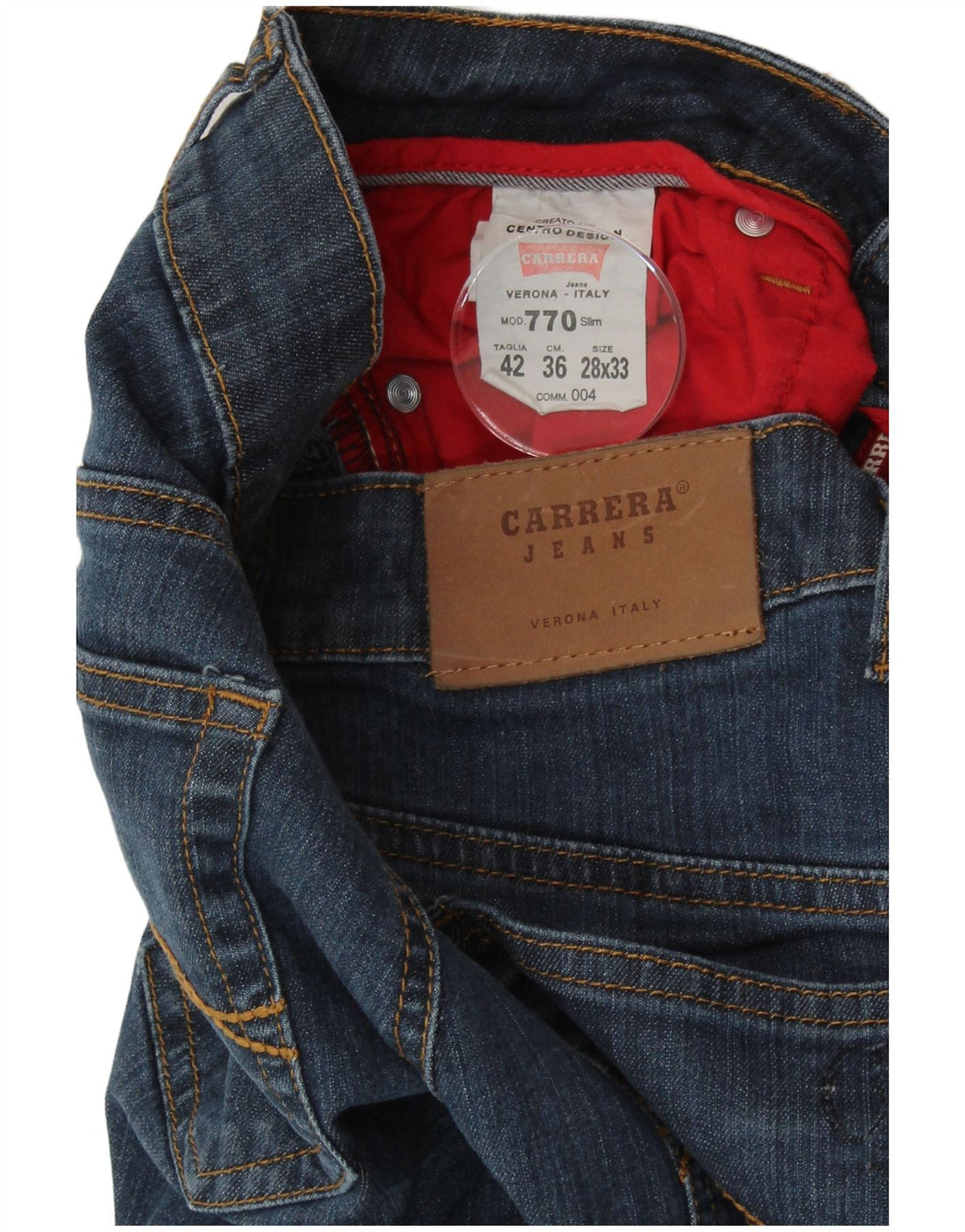 CARRERA Blugi Drepți Femei IT 42 Medium L28 L33 Bumbac Albastru