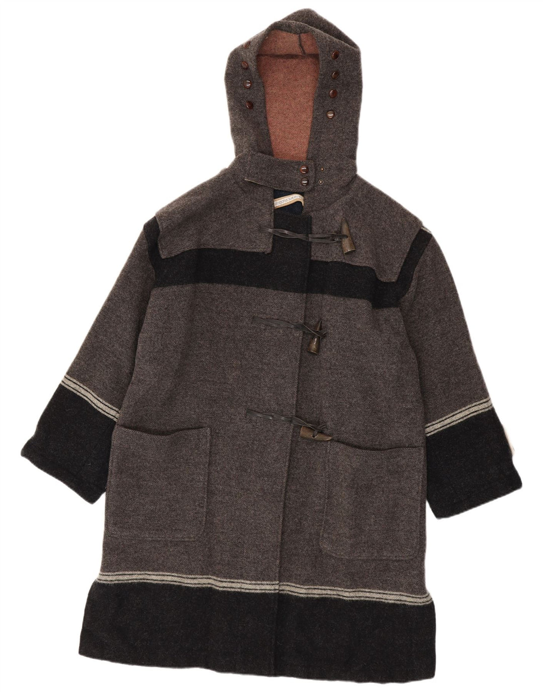 Manson vintage pentru bărbați, cu glugă, lână virgină, IT 42 XL, gri