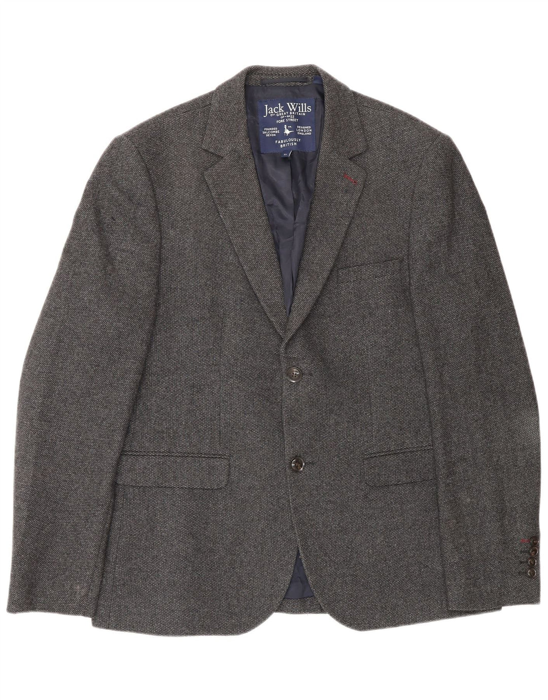 Blazer Jack Wills pentru bărbați, cu 2 nasturi, UK 42 XL, lână gri