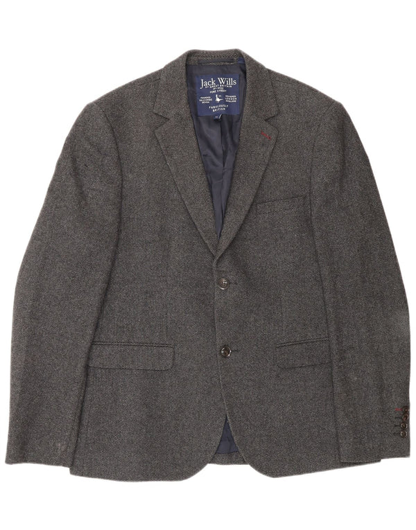 Blazer Jack Wills pentru bărbați, cu 2 nasturi, UK 42 XL, lână gri
