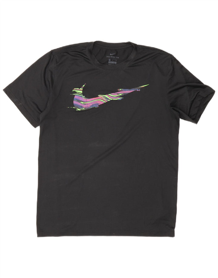 Tricou grafic Nike Dri Fit pentru bărbați Top Mediu Negru Poliester Sport
