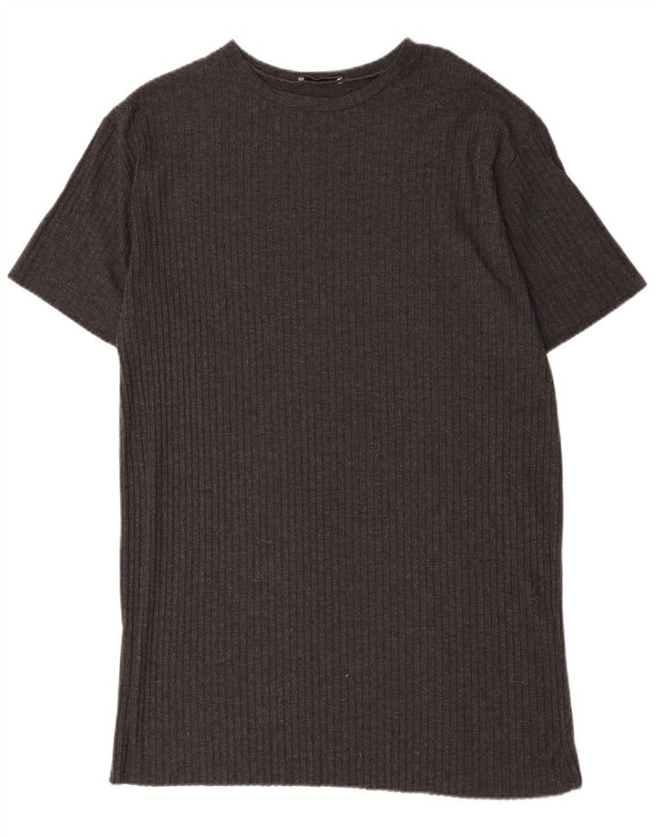 Rochie tricou Trafaluc pentru femei Zara UK 14 Medium Gri Poliester