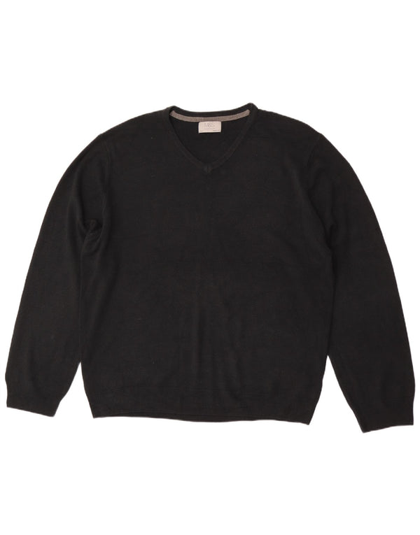 Pulover cu decolteu în V Marks & Spencer pentru bărbați, 2XL, negru, acrilic