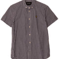 Cămașă cu mânecă scurtă Lyle & Scott pentru bărbați, clasică din bumbac vichy, albastru