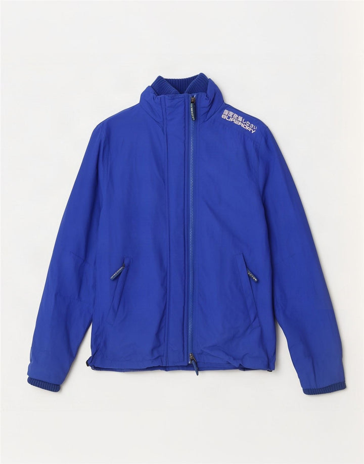 Jachetă de ploaie Superdry pentru femei UK 12 Medium Blue Nylon