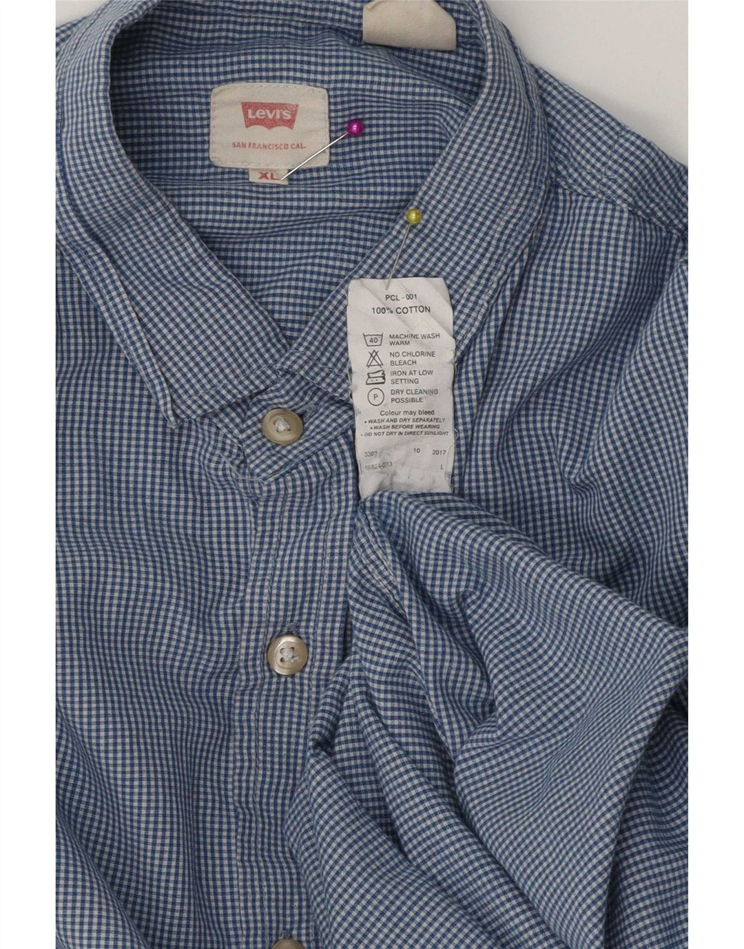 Cămașă pentru bărbați Levi's XL albastru cu carouri din bumbac