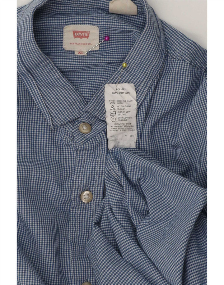 Cămașă pentru bărbați Levi's XL albastru cu carouri din bumbac