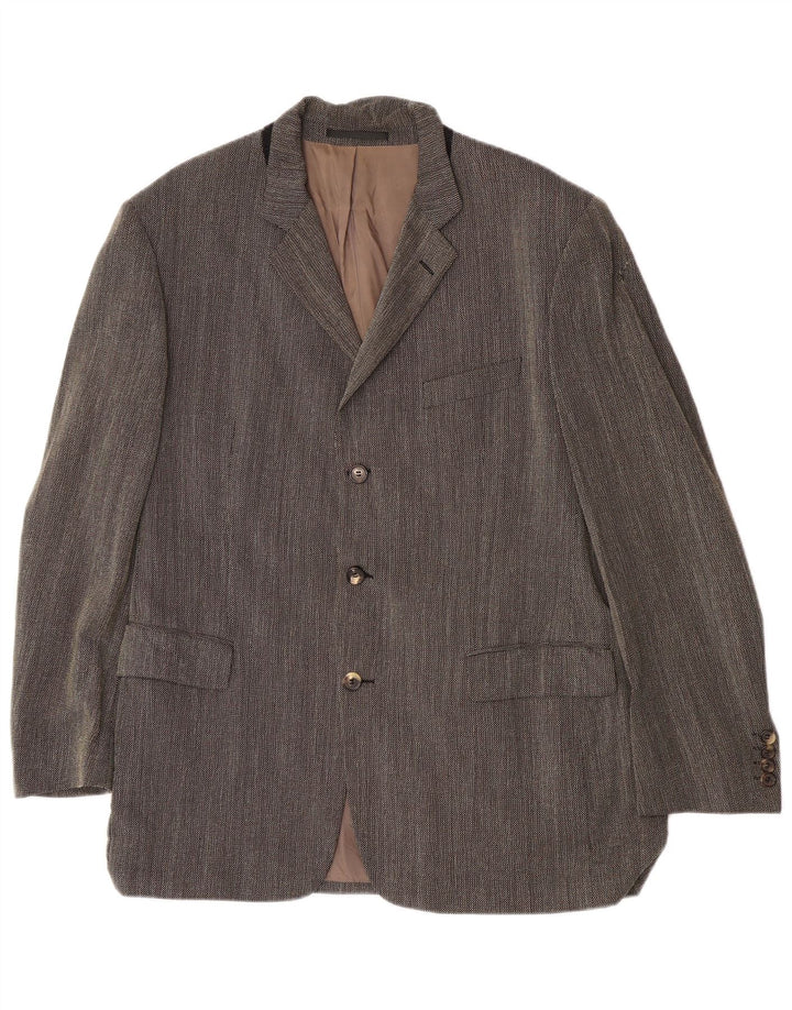 Blazer pentru bărbați Hugo Boss cu 3 nasturi EU 54 2XL Lână virgină gri