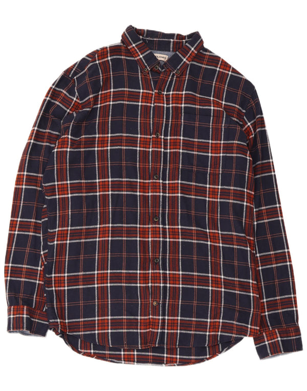 Cămașă de flanel Jack & Jones pentru bărbați XL, bumbac cu carouri bleumarin