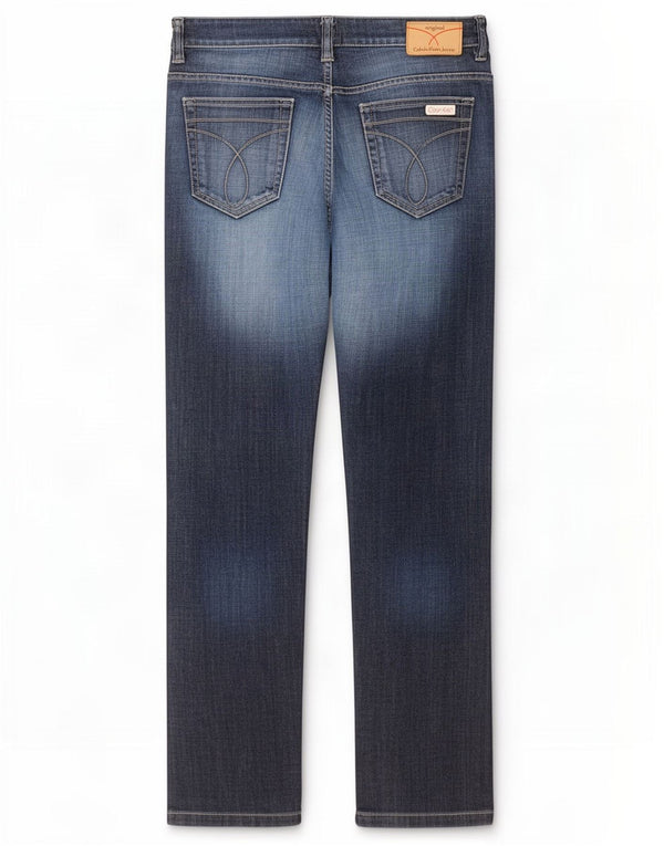 Blugi slim pentru bărbați Calvin Klein Distressed W34 L34 bleumarin