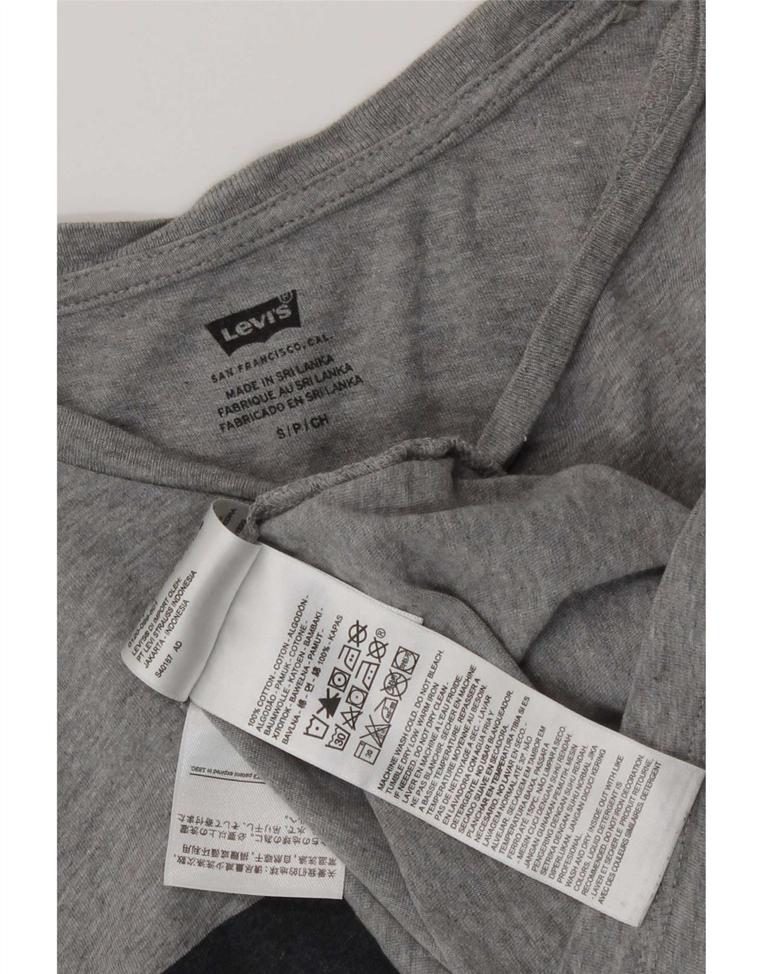 Tricou grafic Levi's pentru bărbați Top mic, gri, bumbac cu pete