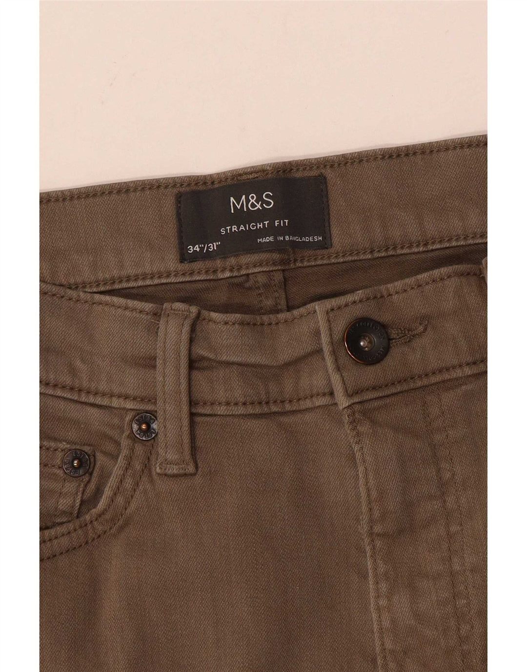 Pantaloni casual drepti pentru bărbați Marks & Spencer W34 L31 bej