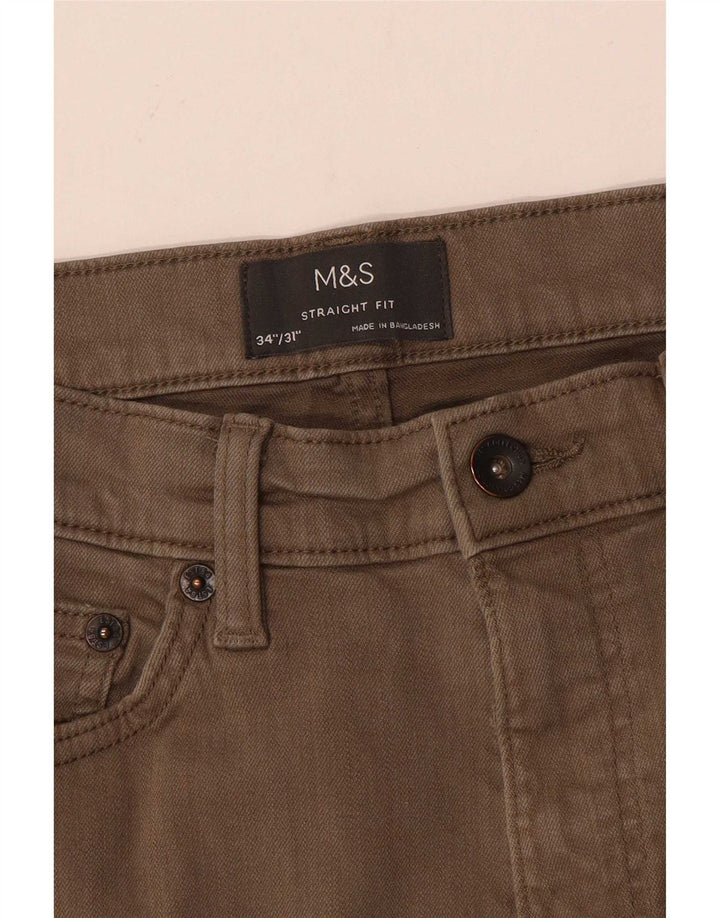 Pantaloni casual drepti pentru bărbați Marks & Spencer W34 L31 bej