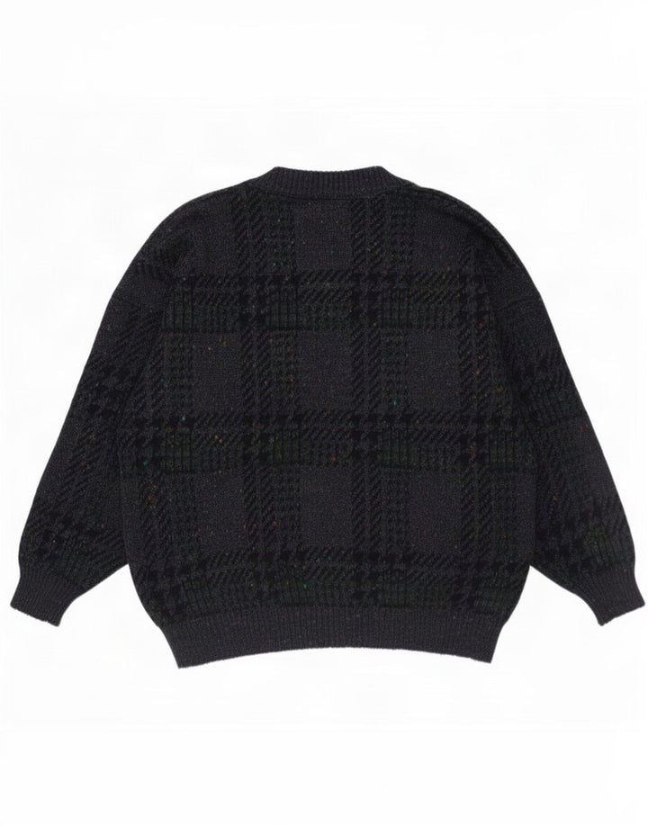 Jac Pulover cardigan pentru bărbați IT 50 Medium Black Houndstooth Poliacrilic