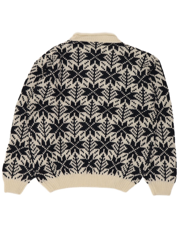 Pulover vintage pentru bărbați cu gât țestoasă IT 52/54 mare negru geometric