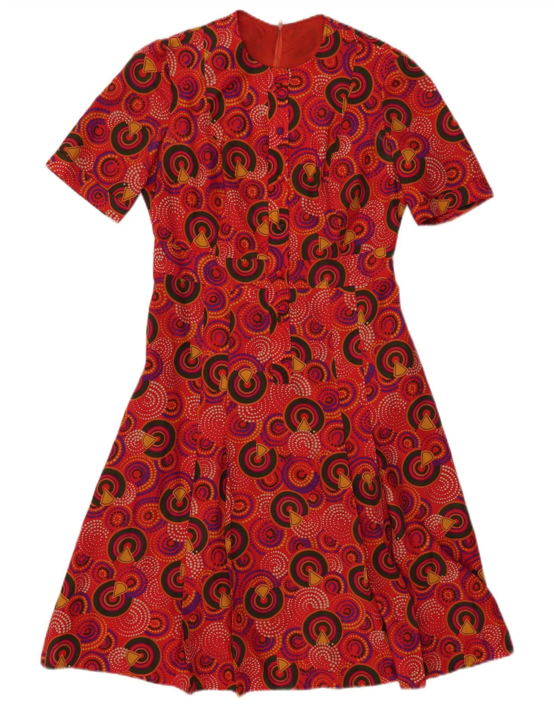 VINTAGE Rochie A-Line pentru femei IT 46 Large Red Geometric