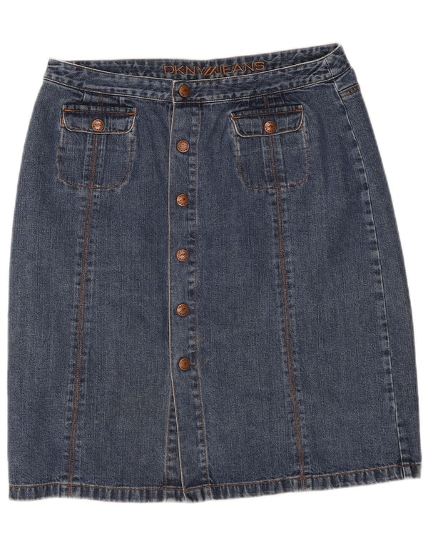 Fusta de blugi cu talie înaltă pentru femei Dkny US 10 Large W30 Bumbac albastru