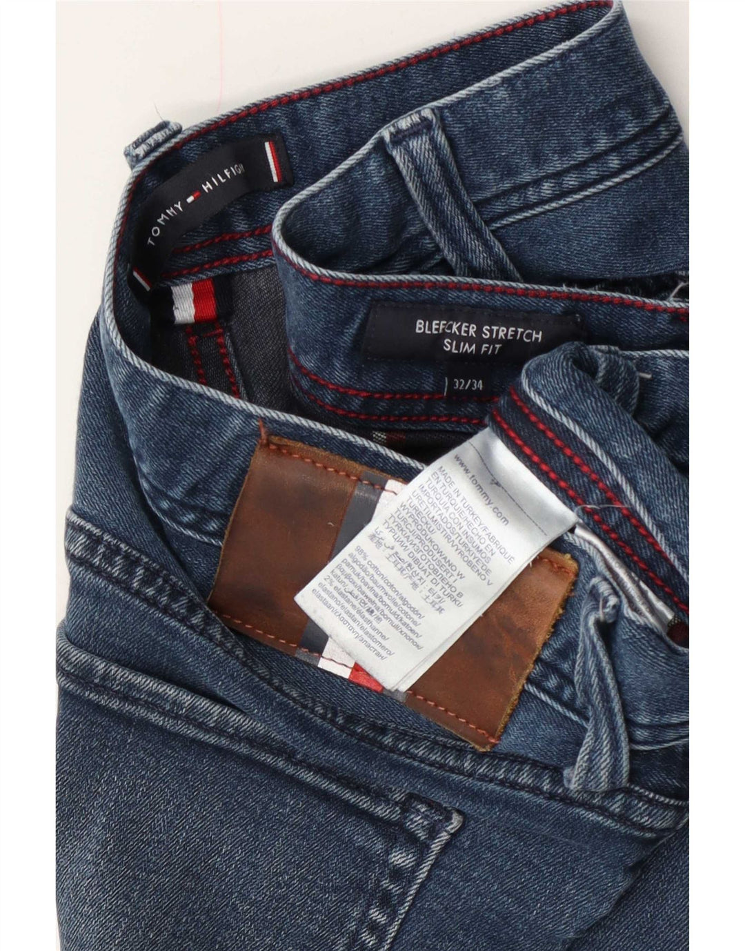 Blugi Tommy Hilfiger pentru femei Bleecker Slim W32 L34 Bumbac albastru