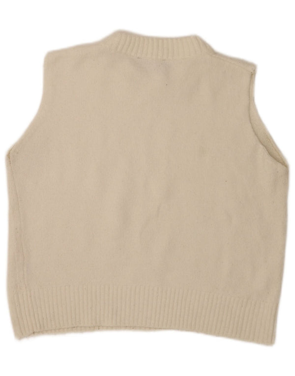 Zara femei Crop Vest Tank Top UK 16 Large Off White