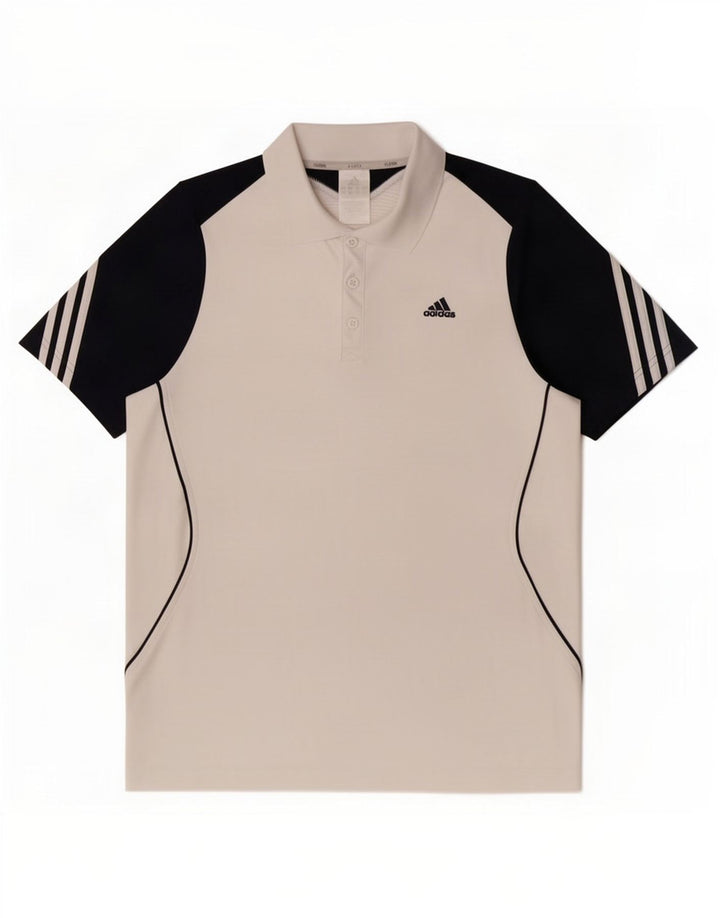 Tricou polo Adidas Clima 365 pentru bărbați, mediu alb, poliester color bloc