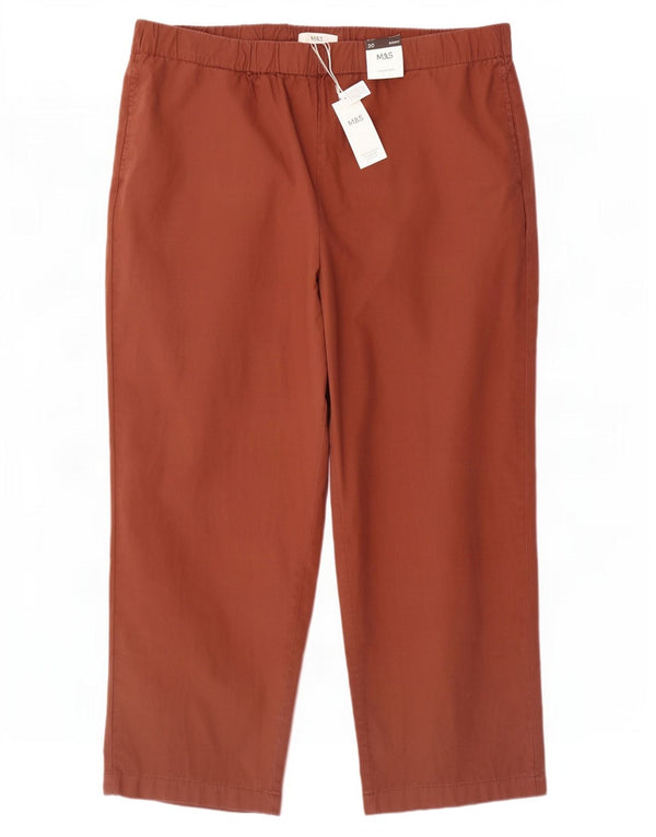 Marks & Spencer pantaloni casual pentru femei cu talie înaltă UK 20 2XL W40 L26 maro