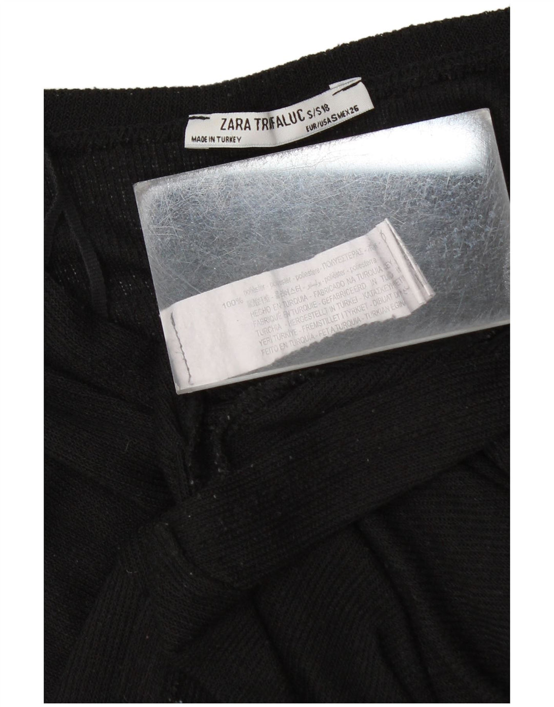 Bluză Crop Top Femei Zara UK 10 Poliester Negru Mic