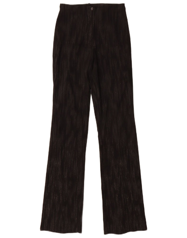 Pantaloni vintage pentru femei Bootcut Casual UK 8 Mici W26 L31 Negru cu dungi