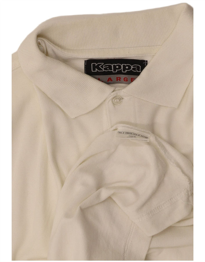 KAPPA Mens Polo Shirt Large White Cotton