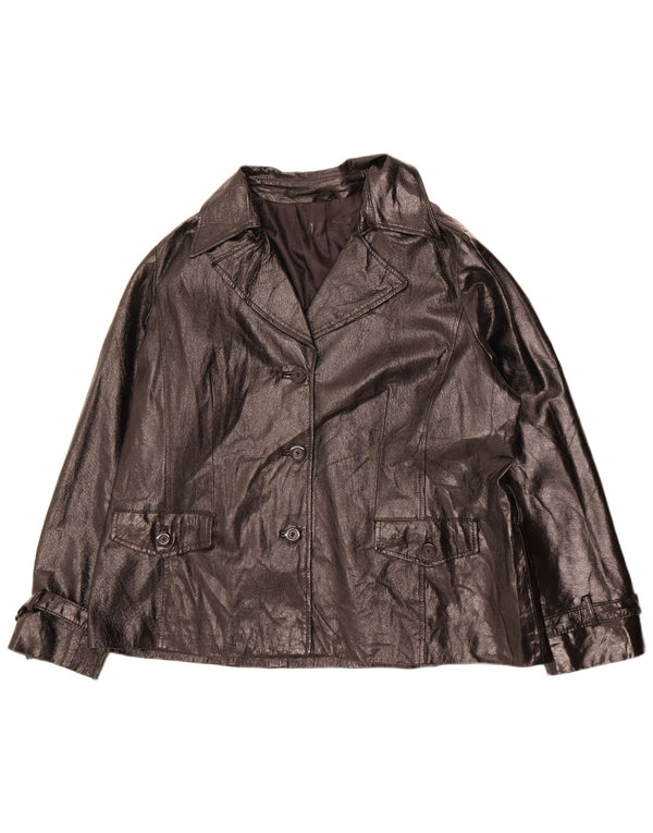 Jachetă vintage militară cu 3 nasturi pentru femei UK 20 2XL Negru