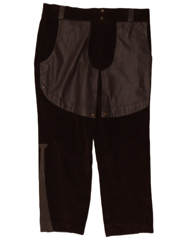 Pantaloni drepți din velur pentru femei Vintage W36 L27 maro
