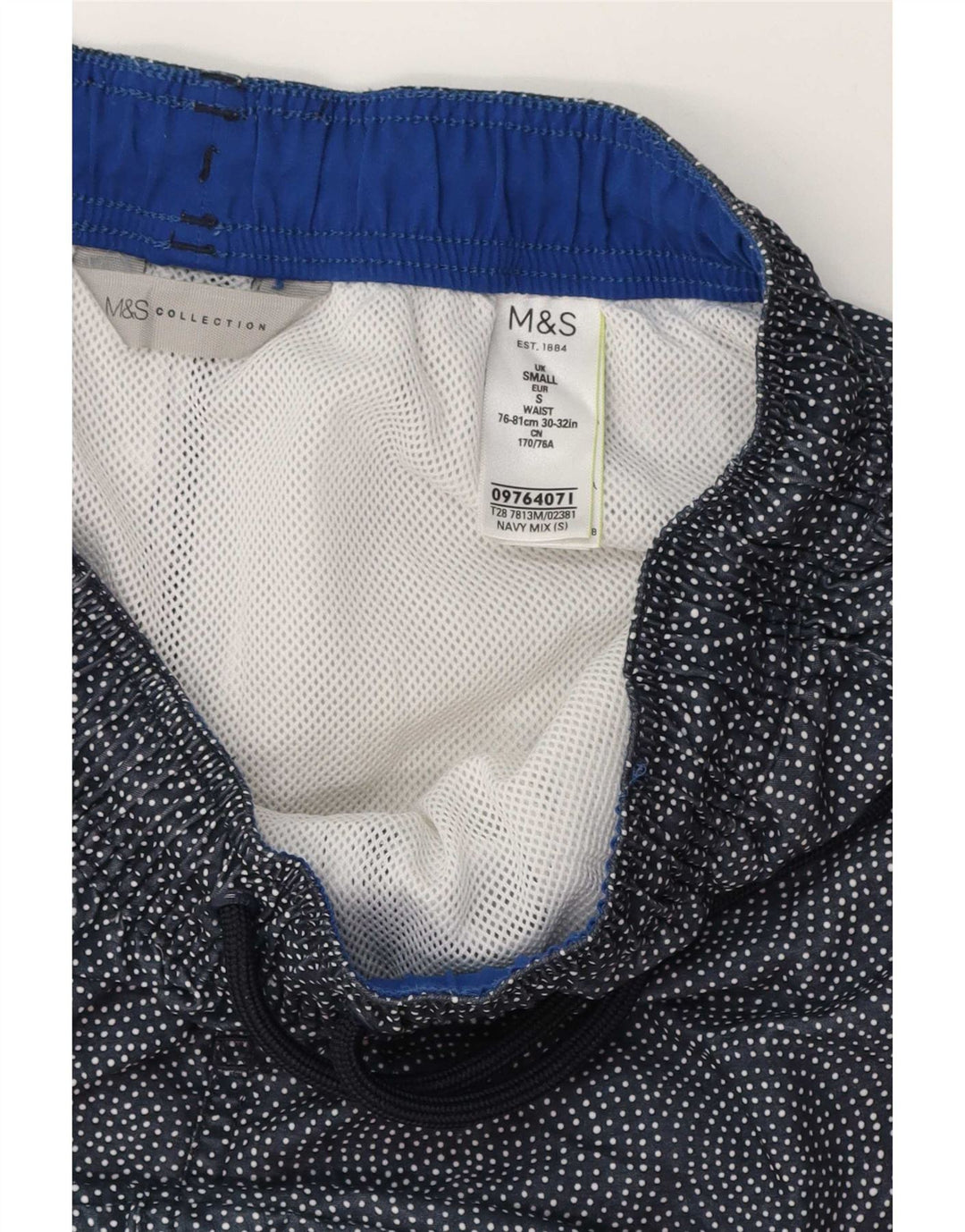 Pantaloni scurți de înot pentru bărbați Marks & Spencer, poliester geometric, albastru mic