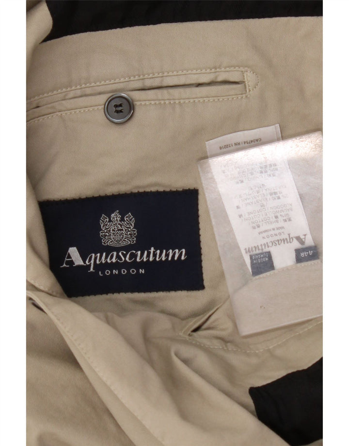 AQUASCUTUM Jachetă pentru bărbați cu 2 nasturi, UK 44 2XL, bej, bumbac