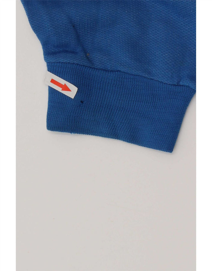 Pulover cu grafic supradimensionat pentru femei vintage UK 14 albastru mediu