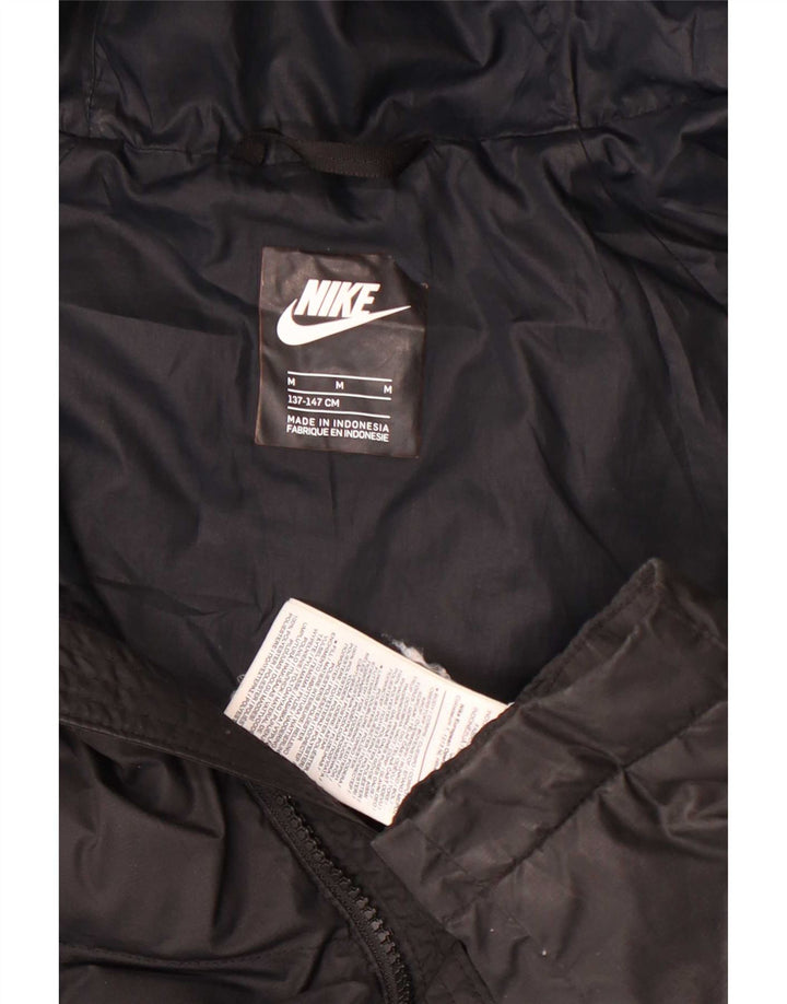 Jachetă căptușită cu glugă Nike pentru băieți 10-11 ani Poliester negru mediu