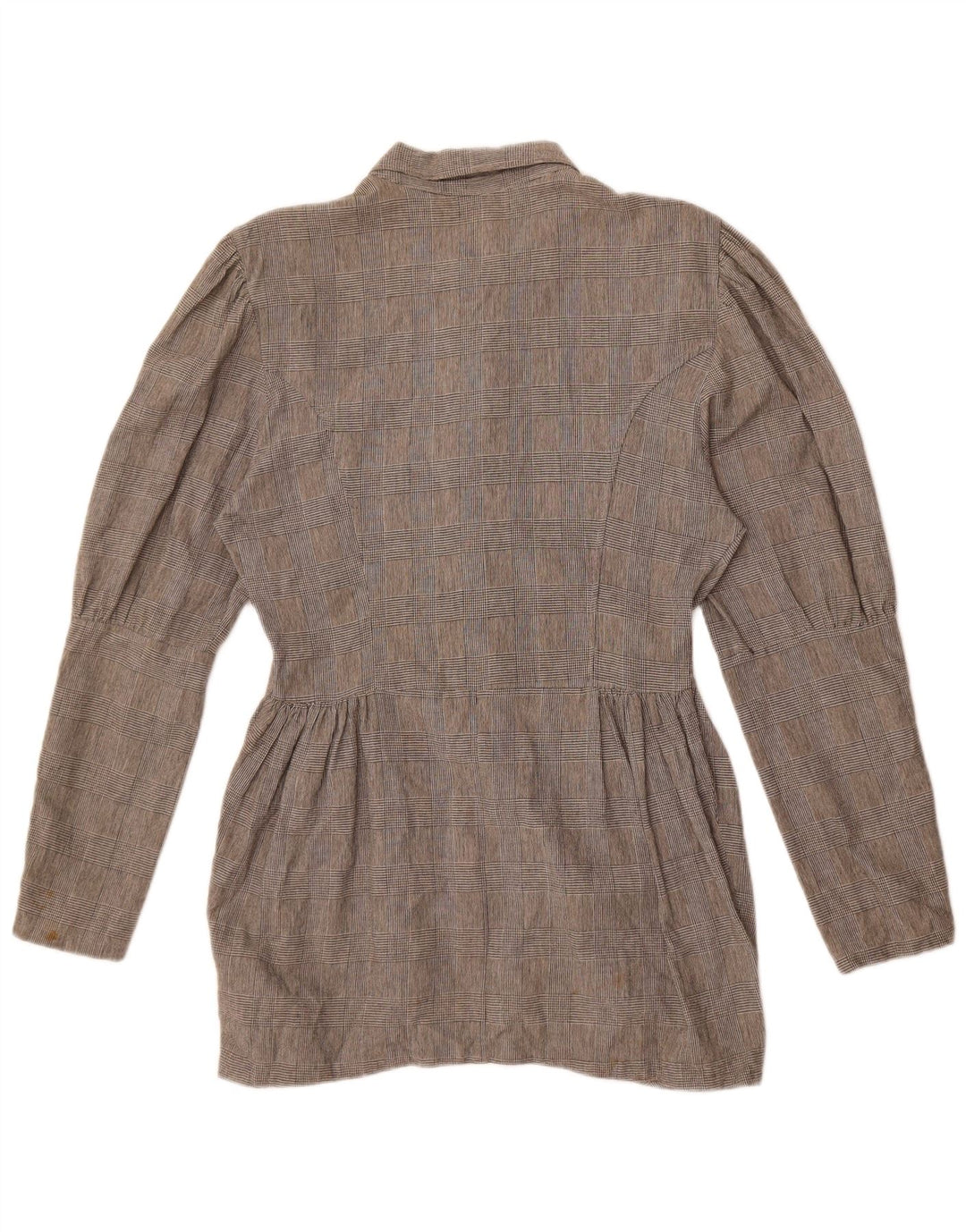 Bluză cămașă pentru femei Benetton IT 46, bumbac cu carouri, gri mare