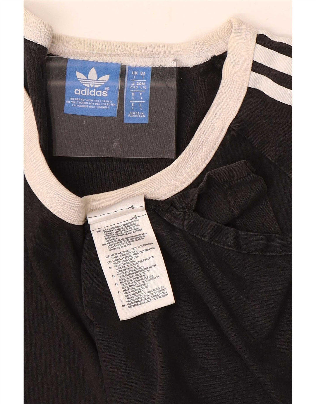 Top pentru bărbați Adidas cu mânecă lungă, mare, negru, color block, bumbac