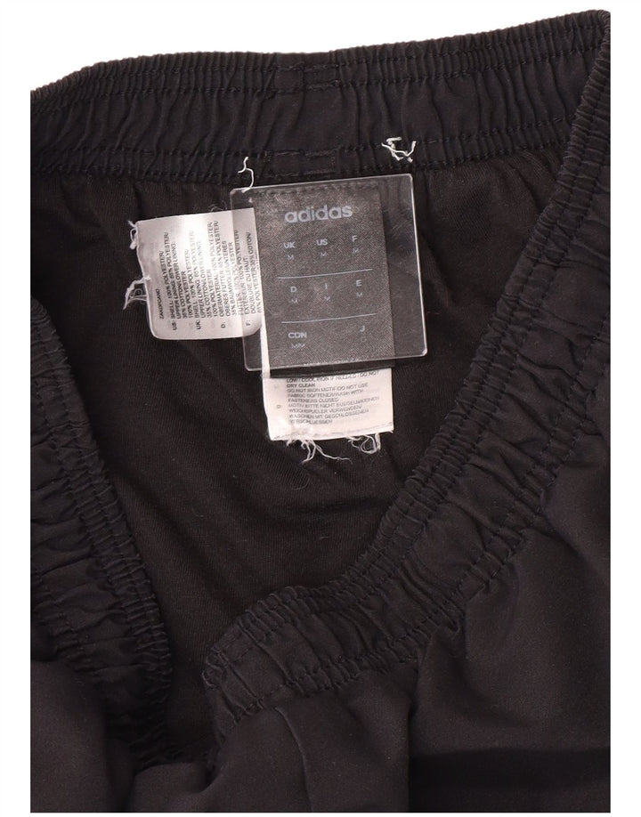 Pantaloni de trening Adidas pentru bărbați, poliester cu dungi medii, negre