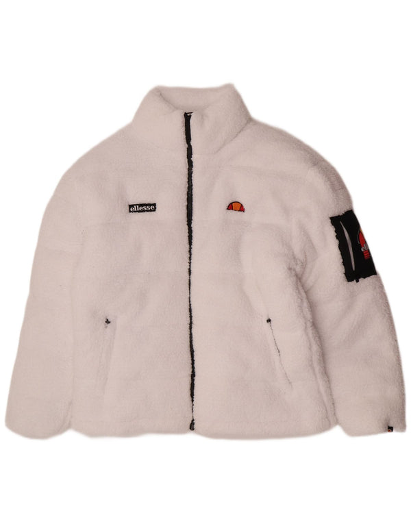 Jachetă căptușită fleece pentru femei Ellesse UK 14 Sport mare din poliester alb