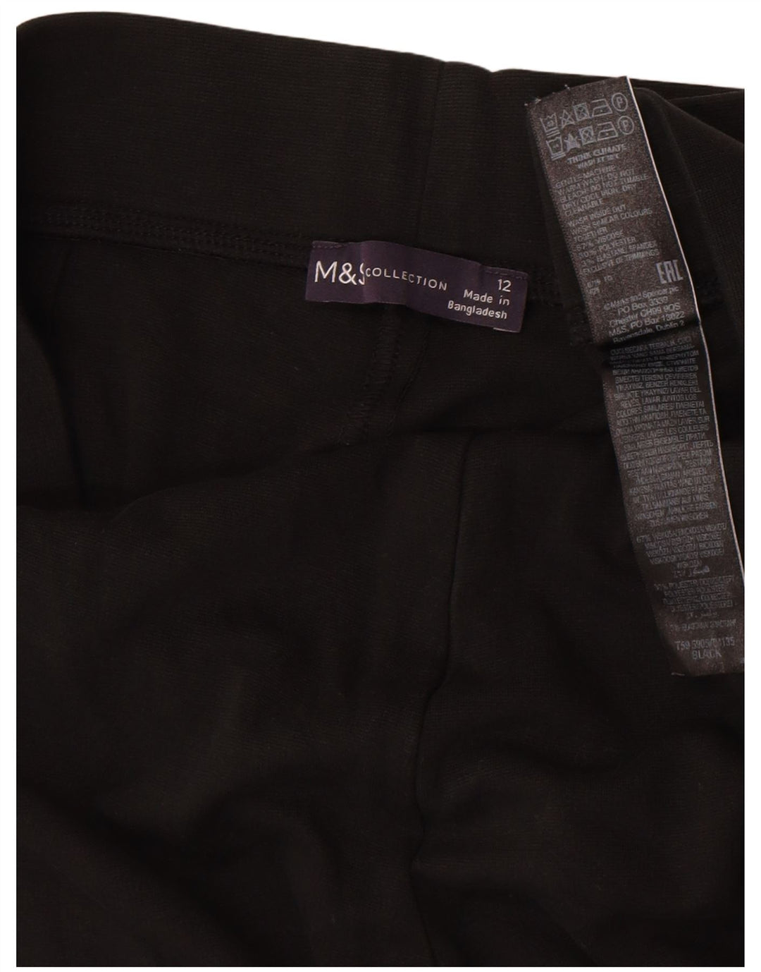 Leggings pentru femei Marks & Spencer UK 12 Medium Black Viscose