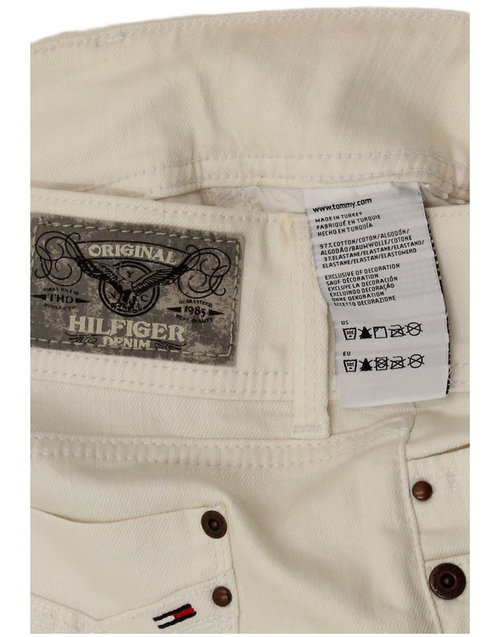 Fusta de blugi pentru femei Tommy Hilfiger W28 bumbac alb mediu