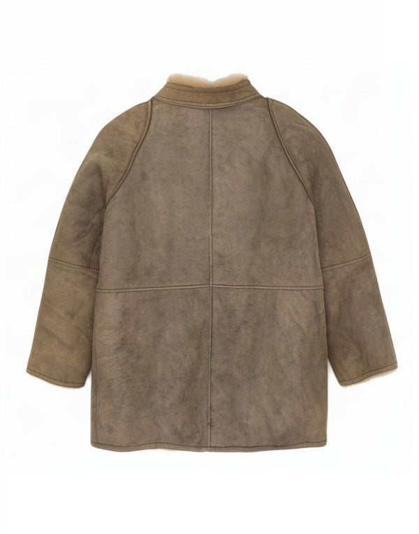 Jachetă vintage pentru femei din shearling IT 46 Large Gri
