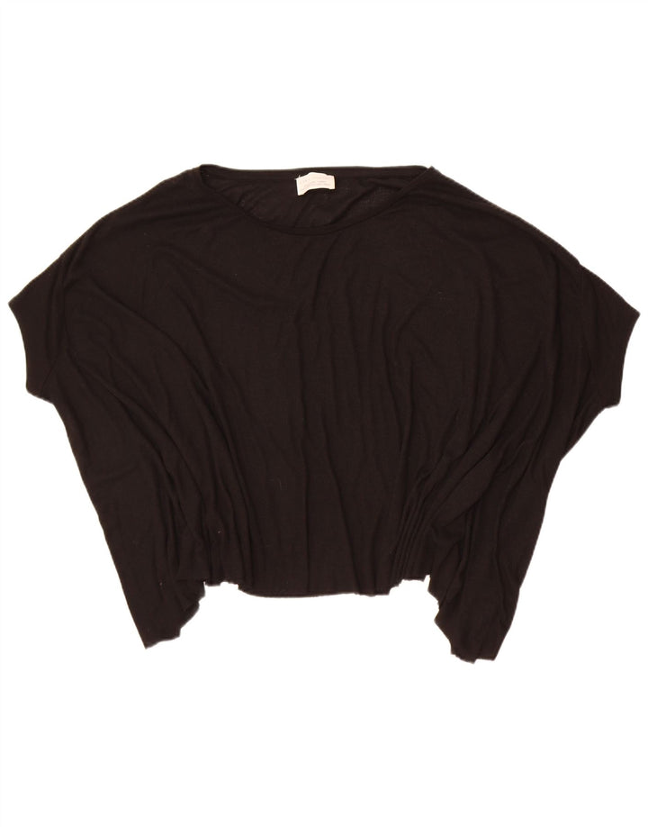 Bluză supradimensionată pentru femei Batwing Zara UK 10 Poliester negru mic