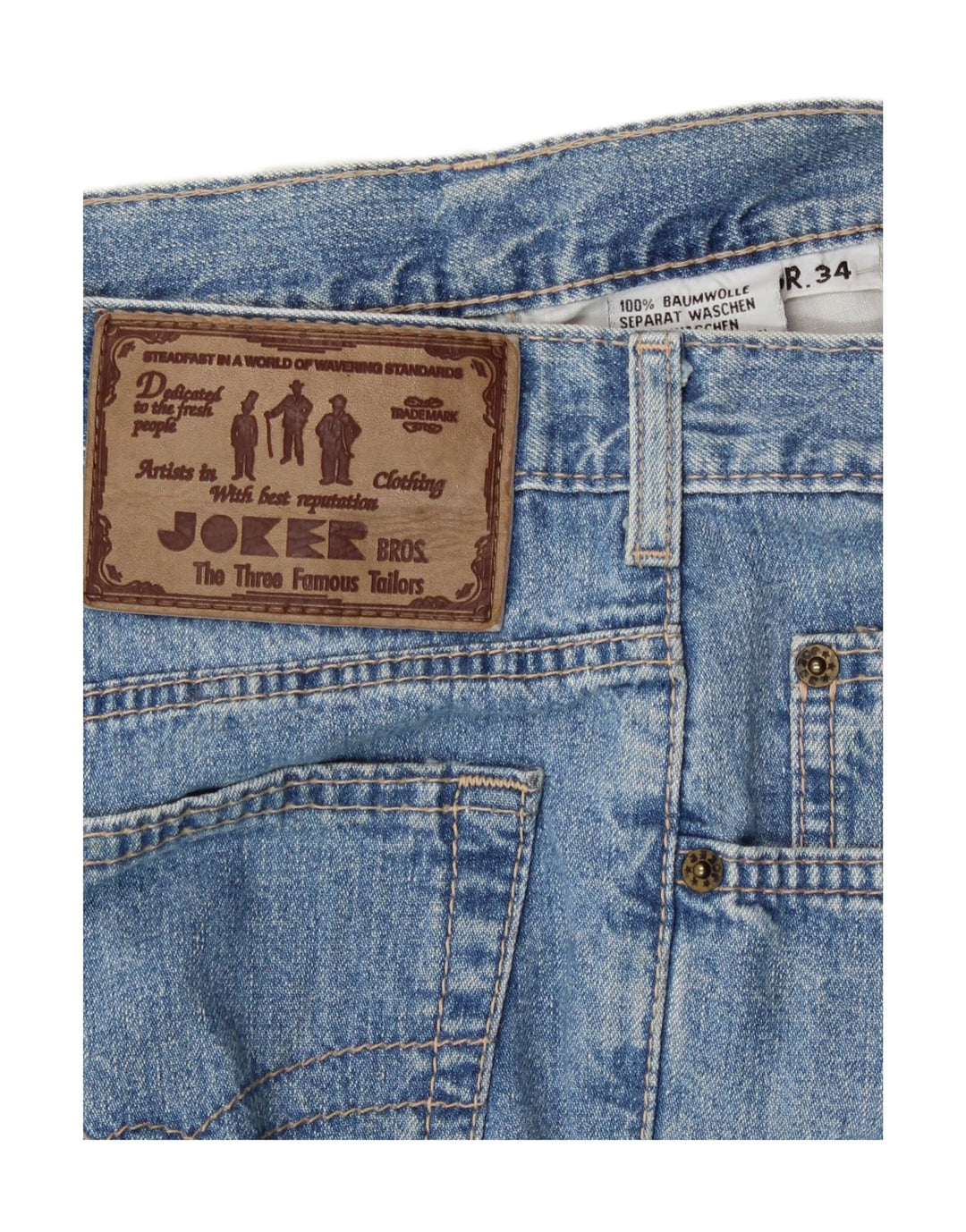 JOKER Mens Denim Shorts W34 Large Blue Cotton Vintage Joker and Second-Hand Joker from Messina Hembry 