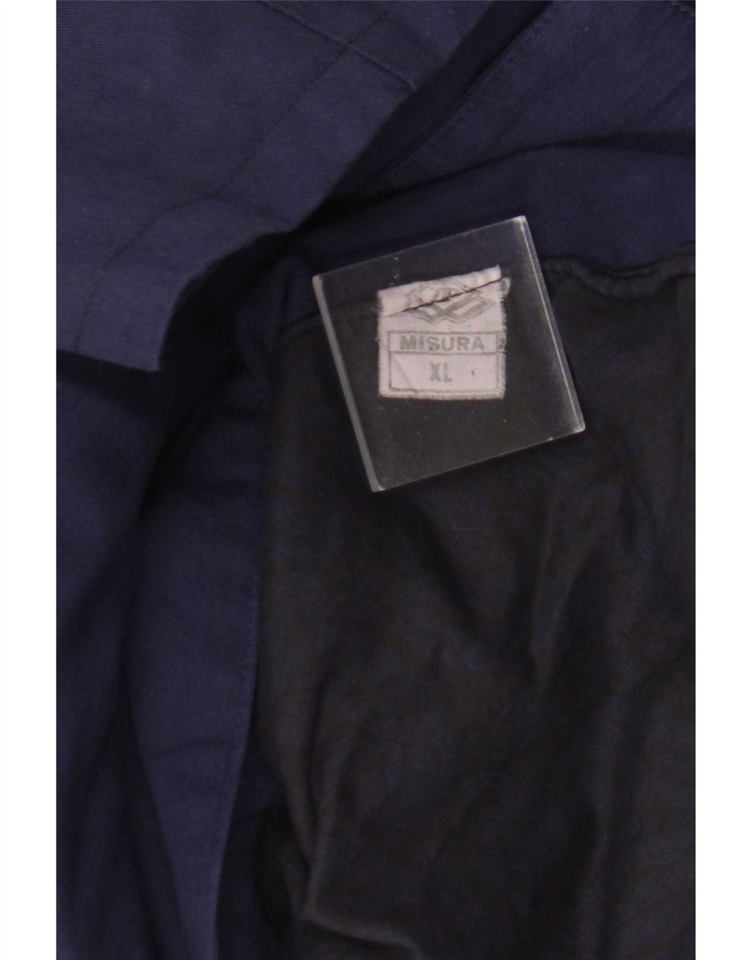 Jachetă pentru bărbați cu fermoar, 2 nasturi, mâneci 3/4, UK 42 XL, bumbac, albastru bleumarin