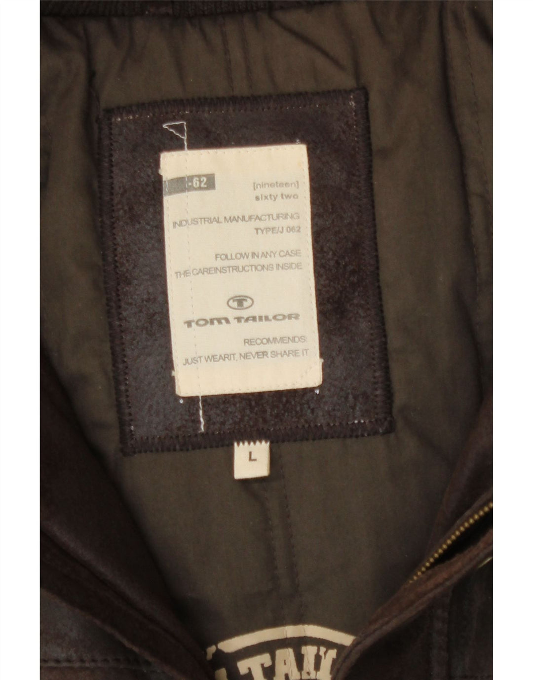 Jachetă Bomber din piele grafică pentru bărbați Tom Tailor UK 40, maro, mare