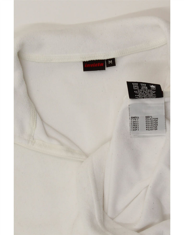 Pulover pentru femei Invicta, cu fermoar și gât, din lână UK 14 Poliester alb mediu